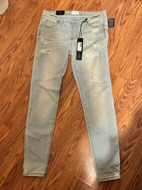 Celebrity Pink Light Wash Distressed Skinny Jeans